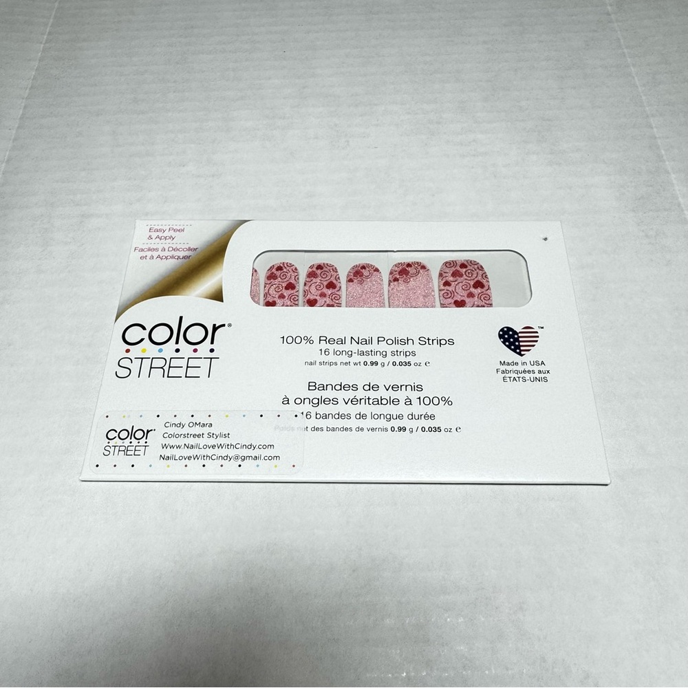 *Retired* Color Street: Queen of Hearts | Pastel Pink Valentine’s Day Red Swirls - Picture 3 of 16